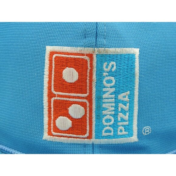 Vintage Dominos Pizza Logo Embroidered Logo Snapback Mesh Trucker Hat Cap Blue - Picture 2 of 11